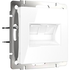 Розетка компьютерная Werkel встраиваемая белая 2хRJ45 (a051115)