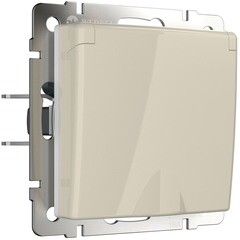 Розетка Werkel встраиваемая слоновая кость со шторками с крышкой (a051491) - фото 1