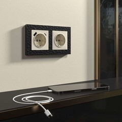 Розетка Werkel встраиваемая слоновая кость с USB-A/ Type-C (a056273) - фото 3