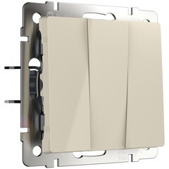 Изображение товара Выключатель Werkel трехклавишный встраиваемый слоновая кость (a051488)