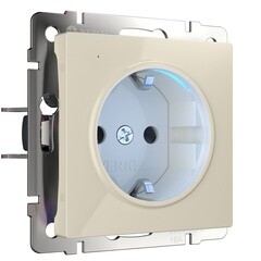 Изображение товара Розетка Werkel встраиваемая слоновая кость с подсветкой (a054522)