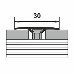 Порог алюминиевый одноуровневый стык 30х900 мм дуб мокко - фото 2