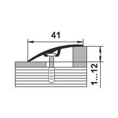 Порог алюминиевый разноуровневый кант 41х900 мм дуб мокко перепад до 12 мм - фото 4