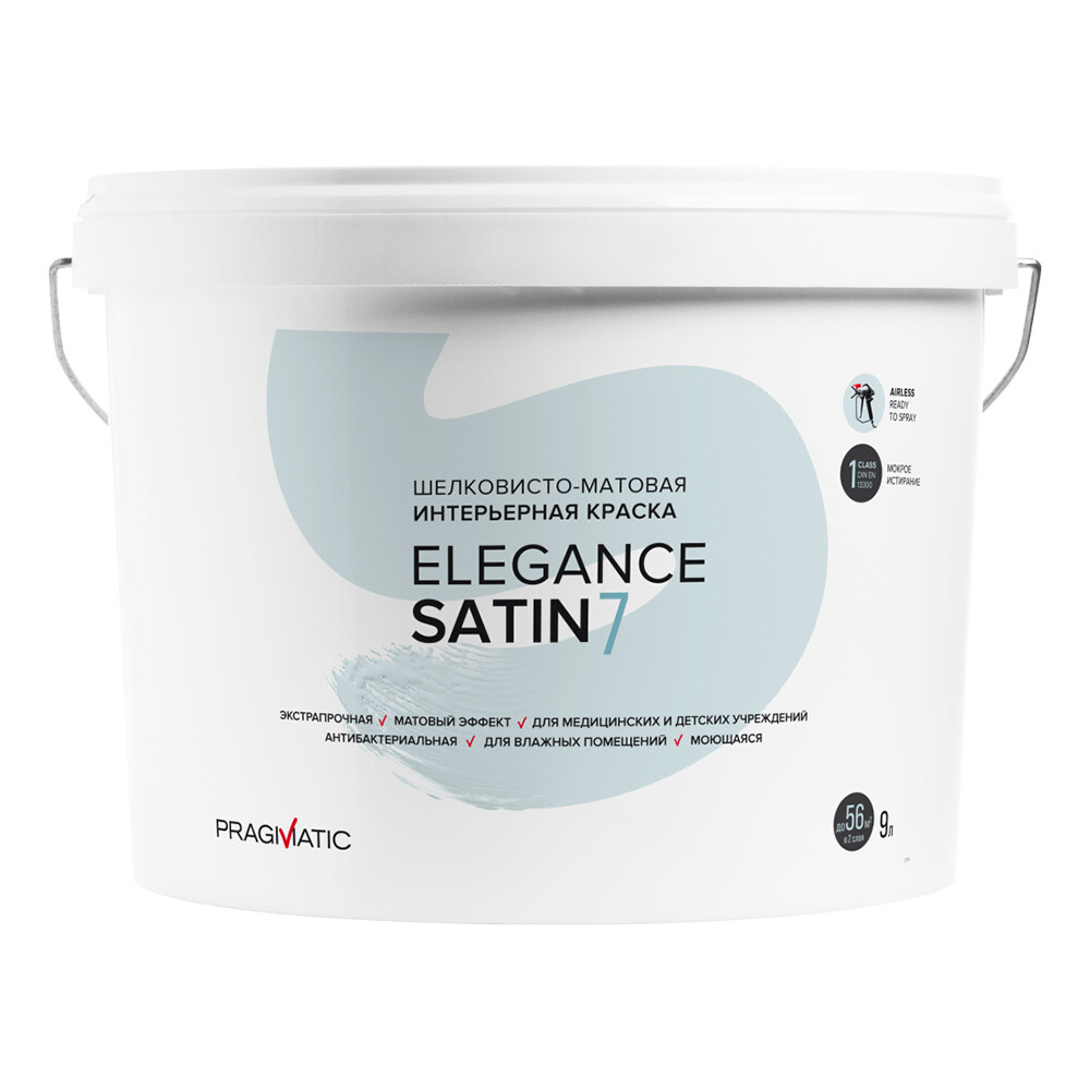 Изображение товара Моющаяся интерьерная краска Pragmatic Elegance Satin белая 9л база А