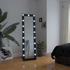 Зеркало напольное с подсветкой Cristiano 520х1750 мм гримерное черное - фото 1