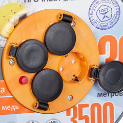 Удлинитель UNIVersal с заземлением 30 м на катушке 3,5 кВт 4 розетки ПВС 3х2,5 кв.мм IP44 - фото 2