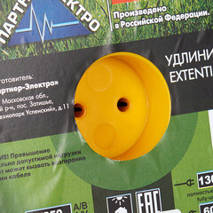 Удлинитель Партнер Электро без заземления 30 м на катушке 1,3 кВт 1 розетка ПВС 2х0,75 кв.мм IP44 - фото 2