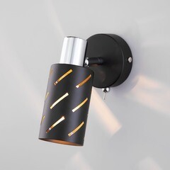 Спот настенный Eurosvet Fente E14 40 Вт 3 кв.м черный/хром IP20 (a050197) - фото 5