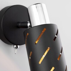 Спот настенный Eurosvet Fente E14 40 Вт 3 кв.м черный/хром IP20 (a050197) - фото 3