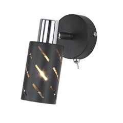 Спот настенный Eurosvet Fente E14 40 Вт 3 кв.м черный/хром IP20 (a050197) - фото 1