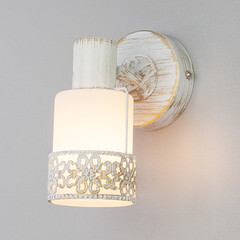 Спот настенный Eurosvet Silvia E14 40 Вт 3 кв.м белый с золотом IP20 (00000071466) - фото 2