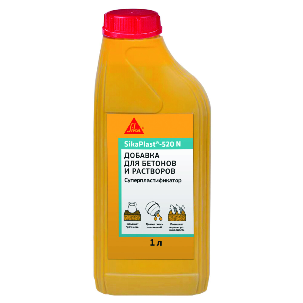 Изображение товара Добавка суперпластификатор для бетонов и растворов Sika SikaPlast-520 N универсальная 1 л