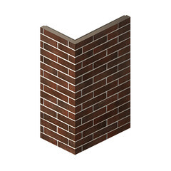 Изображение товара Искусственный камень угловой White Hills Терамо Брик темно-коричневый (18 шт.=1,21 пог.м)