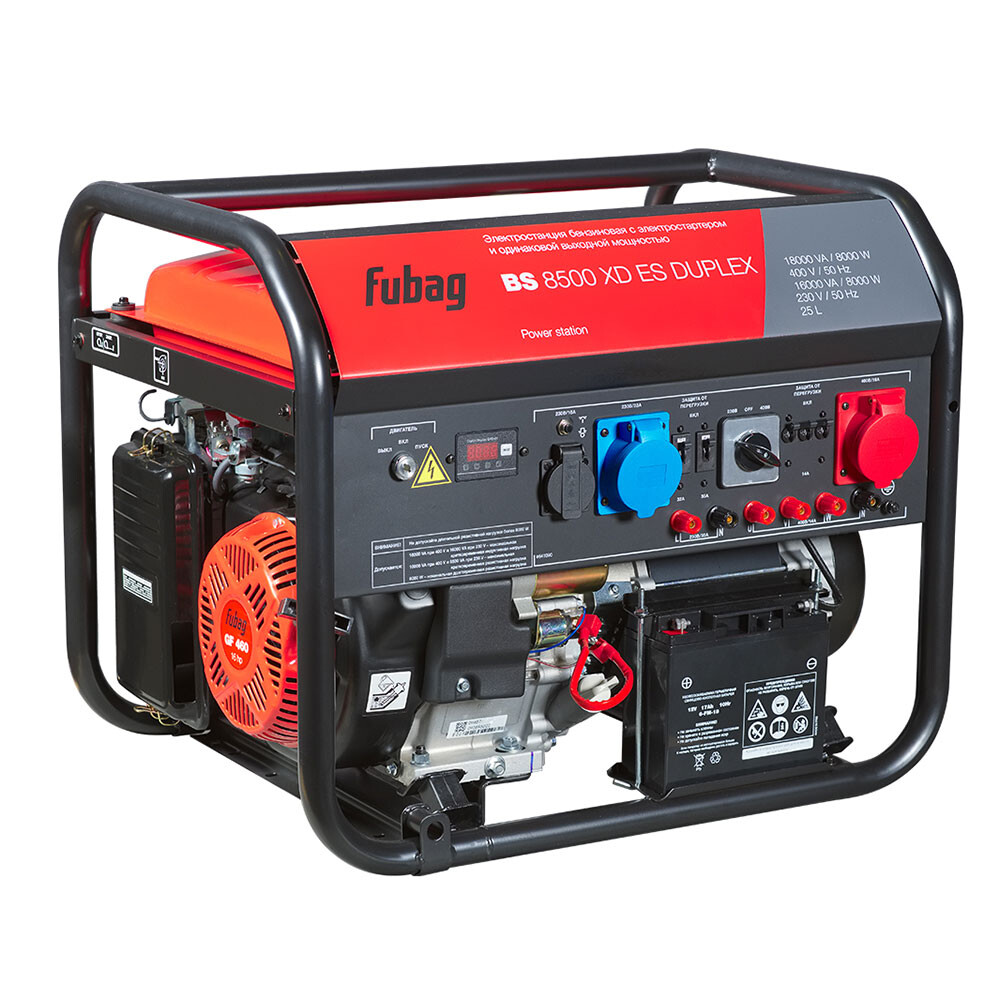 Изображение товара Бензиновый генератор Fubag BS8500XD ES Duplex 8.5 кВт 1/3 фазы