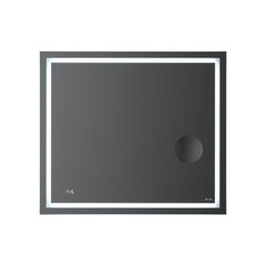 Зеркало с подсветкой прямоугольное 80х70 см с часами с увеличительным зеркалом AM.PM Gem (M91AMOX0803WG) - фото 1