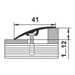 Порог алюминиевый разноуровневый кант 41х900 мм дуб кантри белый перепад до 12 мм - фото 5
