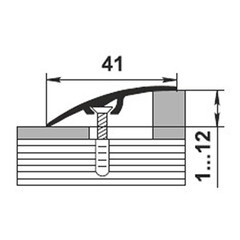 Порог алюминиевый разноуровневый кант 41х900 мм дуб мелфорд грей перепад до 12 мм - фото 2