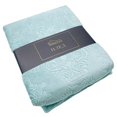 Плед 200х220 см Belezza Кристалл микрофибра голубой - фото 5