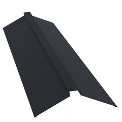 Изображение товара Конек для металлочерепицы 115х30х115 мм 2 м плоский с пазом графитово-серый RAL 7024 матовый satin matt