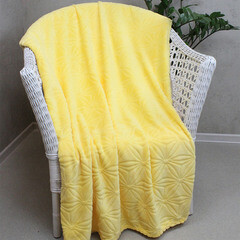 Плед 180х200 см Belezza Хризантема микрофибра желтый - фото 2