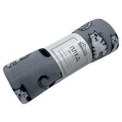 Плед 120х150 см Belezza Begemot флис серый - фото 2