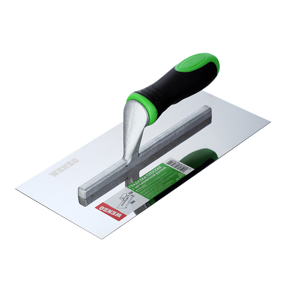 Изображение товара Гладилка плоская Wenzo 280х130 мм для клея и штукатурки с эргономичной ручкой