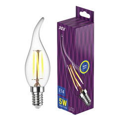 Лампа светодиодная филаментная REV Е14 5 Вт 515 Лм 180-230 В свеча на ветру прозрачная