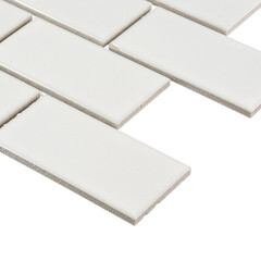 Мозаика Starmosaic Brick White Glossy белая керамическая 295х291х6 мм глянцевая - фото 7