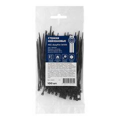 Стяжка кабельная Fortisflex НСС EasyFix 100х2,5 мм полиамидная черная (100 шт.) (84811) - фото 4