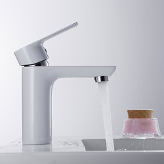 Смеситель для раковины Lavelly White Modern однорычажный хром/белый (623750) - фото 2