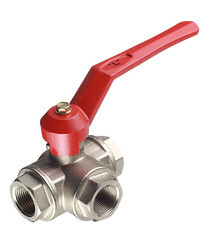 Кран шаровой латунный Itap 3/4 ВР(г) х 3/4 ВР(г) х 3/4 ВР(г) L-образный ручка трехходовой - фото 1