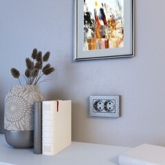 Рамка для двойной розетки Werkel Hammer серебряная (a052534) - фото 2