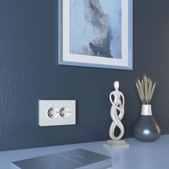 Рамка для двойной розетки Werkel Hammer белая (a052533) - фото 2