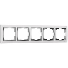 Рамка Werkel Snabb пятиместная хром/белая (a051665) - фото 1