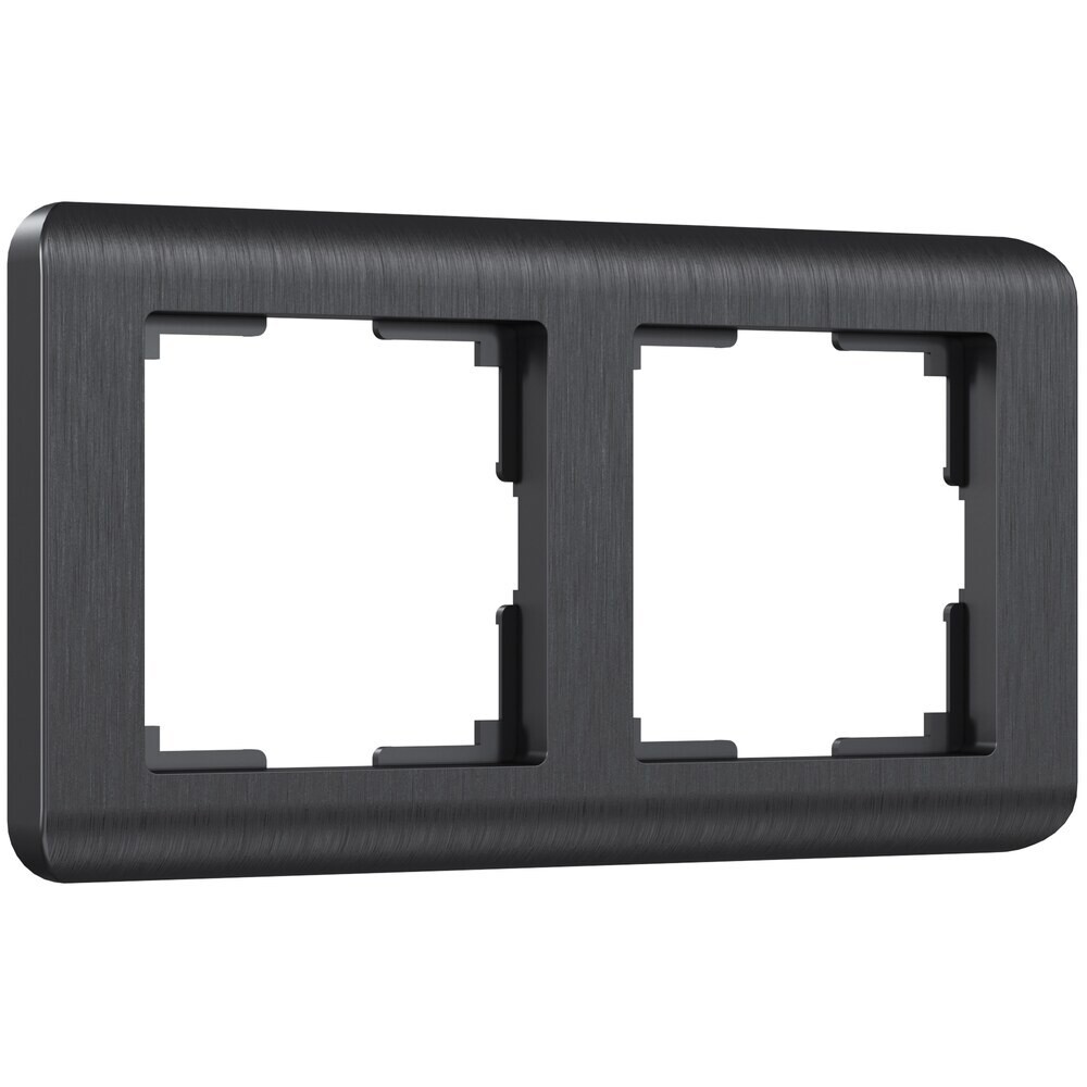 Изображение товара Рамка Werkel Stream двухместная графит для розеток IP20 1 год гарантия