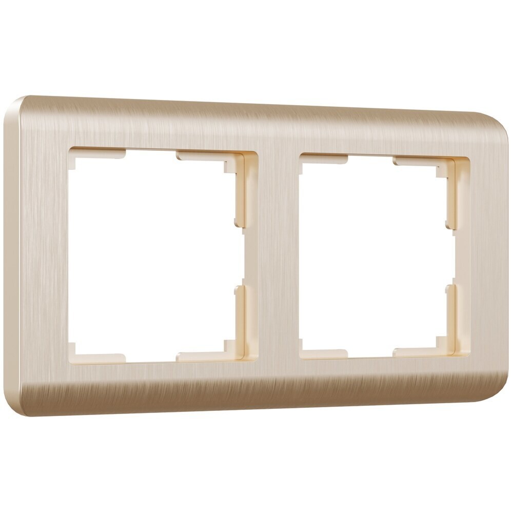 Изображение товара Рамка Werkel Stream двухместная шампань пластиковая IP20 для электрики