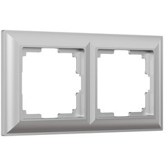 Рамка Werkel Fiore двухместная серебряная (a051024) - фото 1