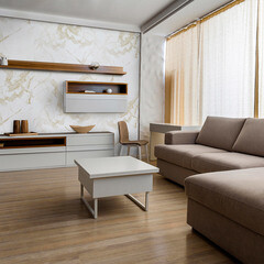 Панель МДФ мрамор каррара бежевый влагостойкая 2440х1220х3 мм Стильный Дом 2,977 кв.м (v84839) - фото 11