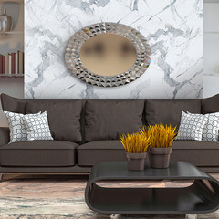 Панель МДФ мрамор каррара серый влагостойкая 2440х1220х3 мм Стильный Дом 2,977 кв.м (v84822) - фото 9