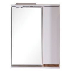 Зеркальный шкаф АСБ-Мебель Марко 60х76х15 см с подсветкой белый/дуб золотой - фото 5