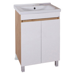 Тумба под раковину АСБ-Мебель Марко 60 см напольная белая/дуб золотой (10740) - фото 1