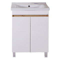 Тумба под раковину АСБ-Мебель Марко 60 см напольная белая/дуб золотой (10740) - фото 7