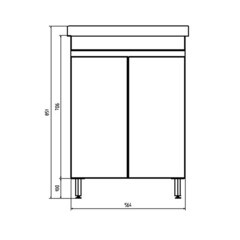 Тумба под раковину АСБ-Мебель Марко 60 см напольная белая/дуб золотой (10740) - фото 6