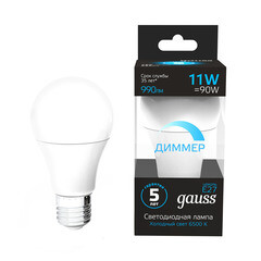 Лампа светодиодная Gauss E27 6500К 11 Вт 990 Лм 175-240 В груша тонированная диммируемая - фото 5