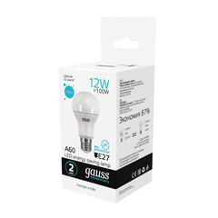 Лампа светодиодная Gauss E27 4100К 12 Вт 1150 Лм 175-240 В груша тонированная - фото 4