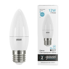 Лампа светодиодная Gauss E27 4100К 12 Вт 950 Лм 175-240 В свеча тонированная - фото 2