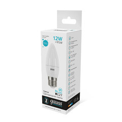 Лампа светодиодная Gauss E27 4100К 12 Вт 950 Лм 175-240 В свеча тонированная - фото 6