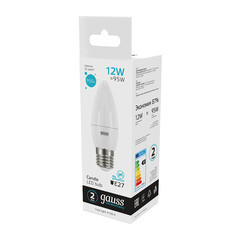 Лампа светодиодная Gauss E27 4100К 12 Вт 950 Лм 175-240 В свеча тонированная - фото 3