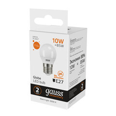 Лампа светодиодная Gauss E27 3000К 10 Вт 710 Лм 175-240 В шар тонированная - фото 4