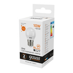 Лампа светодиодная Gauss E27 3000К 10 Вт 710 Лм 175-240 В шар тонированная - фото 3